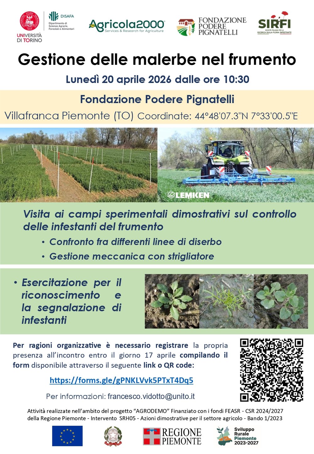 Gestione delle malerbe nel frumento