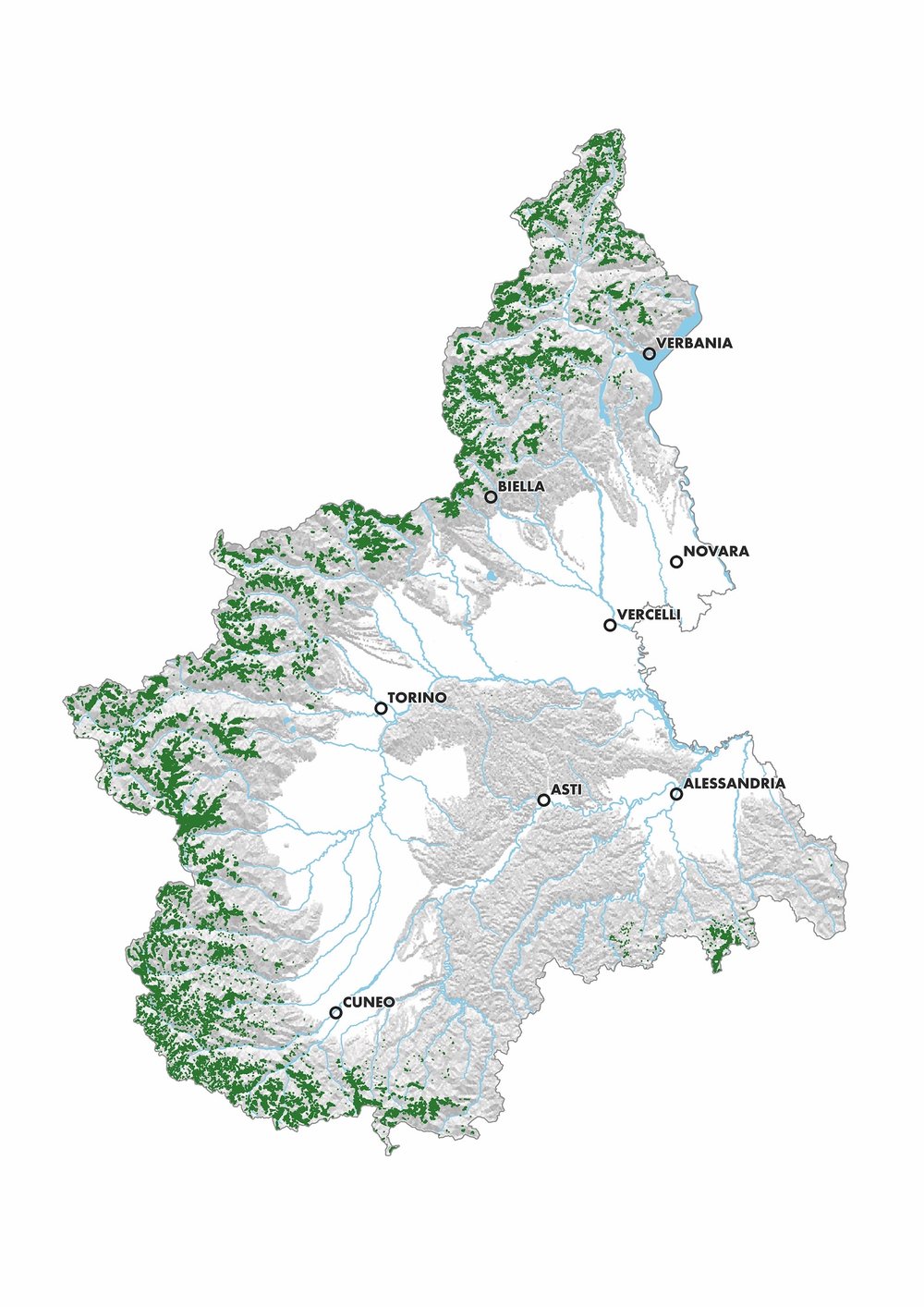 Estensione regionale delle praterie alpine (fonte dei dati: PPR 2017, rielaborazione Land Cover Ipla 2003)