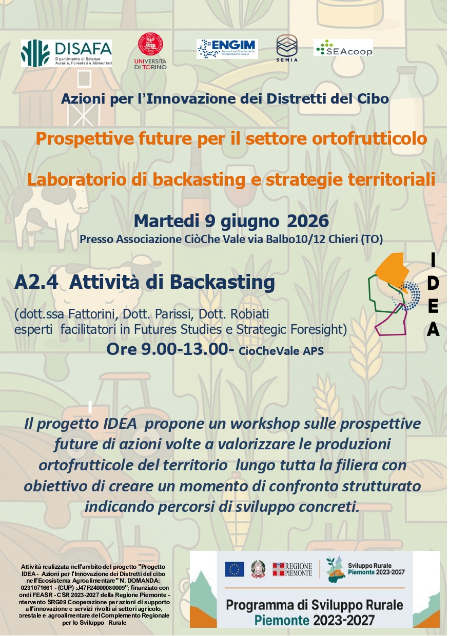 Laboratorio di backasting per il settore ortofrutticolo